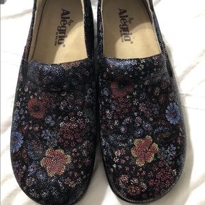 Floral and black shoes